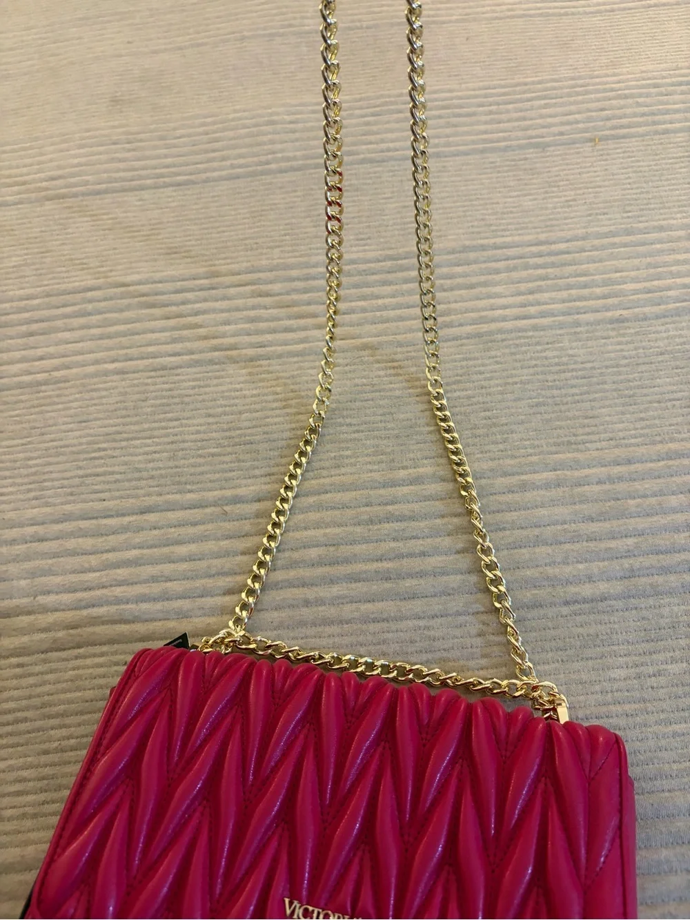 Y2K Victoria Secret Love Pink Crossbody Purse Clutch Quilted HTF Shoulder Bag
